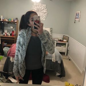 black and white cardigan